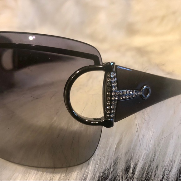 GUCCI Crystal Horsebit Sheild Sunglasses - Picture 5 of 9